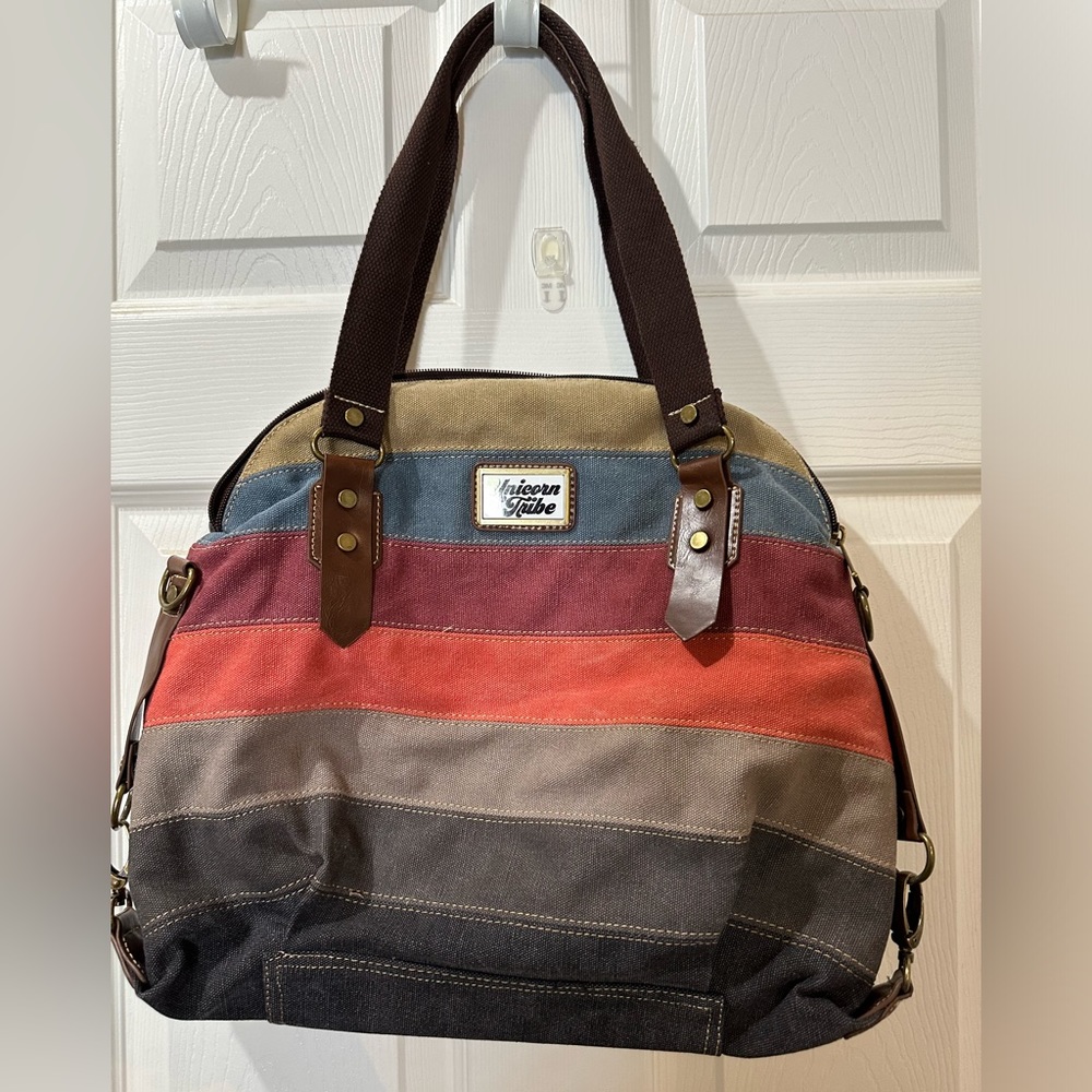 #42 - UNICORN TRIBE (boutique) PURSE.  Canvas material - beautiful colors.